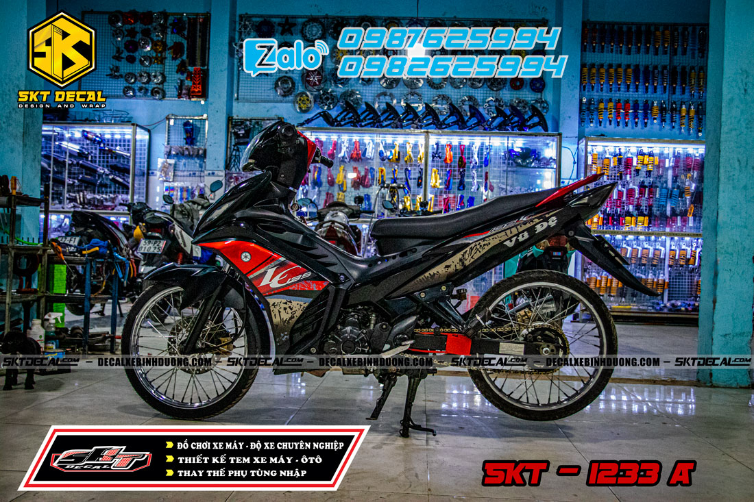 Tem xe exciter 135 đen xanh  Nguyễn Decal  Chuyên Dán Keo Xe Design Tem  Xe Decal Tem Xe Nguyễn Decal