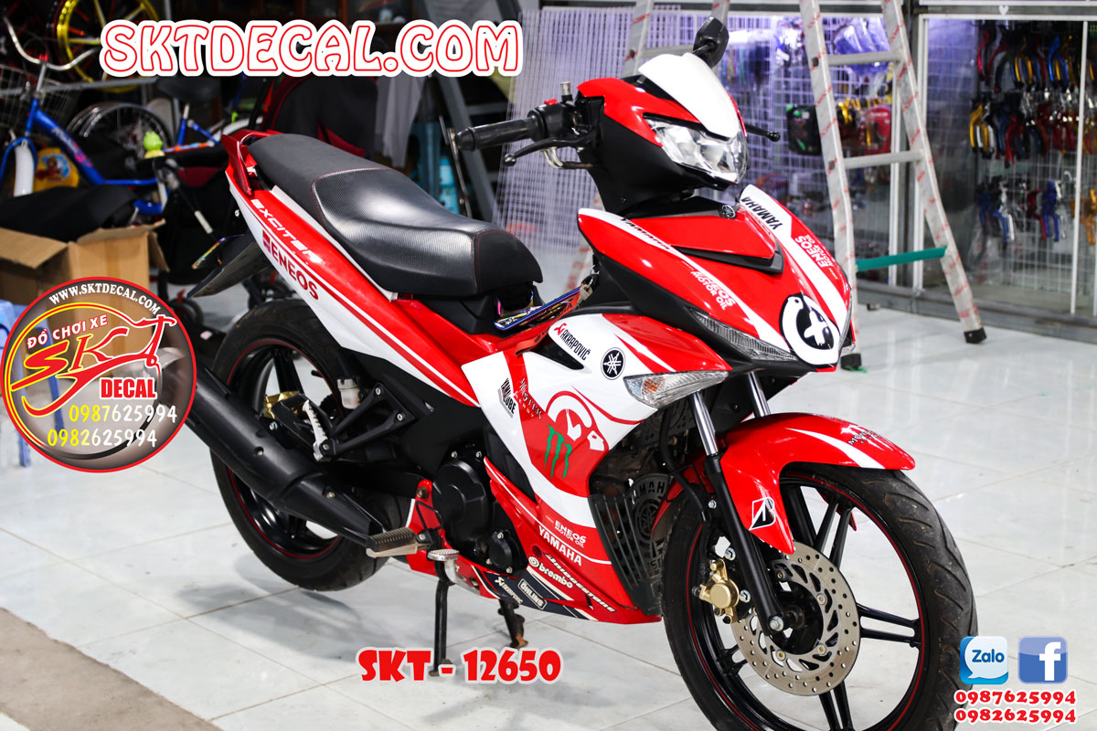 Tem Trùm Exciter 150 Yamaha Trắng Đỏ  TuanDecal  Thiết kế  Dán tem xe   Tp Vinh  Nghệ An