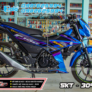 tem-roi-xe-satria-xanh-tim